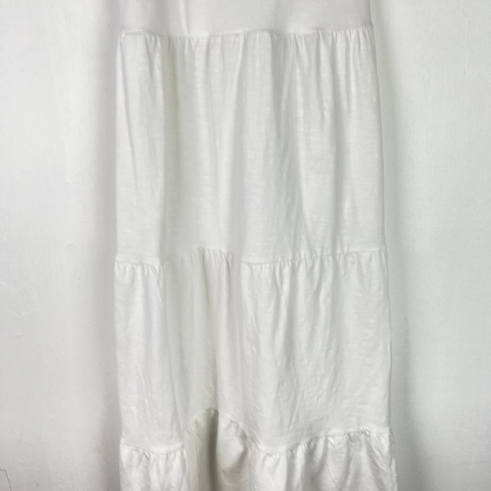NWOT Old Navy Tiered Slub-Knit Midi Cami Swing Dress White Size Large L NEW - Picture 4 of 13